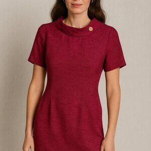Donna Morgan NWT Fuchsia Rayon Shift Dress‎ Size 10 Made USA Modernista
